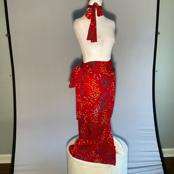 UK Never Fully Dressed Bohochic Vacation 2 piece Wrap Midi Skirt Long Sleeve - Picture 8 of 13